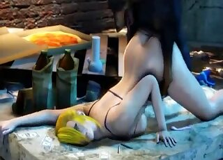Incredible zoophilic action with a blondie