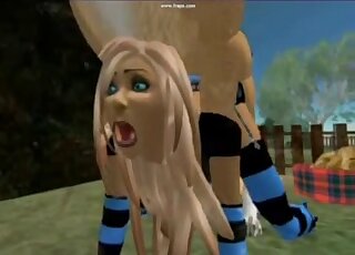 3D chick enjoying animated fucking for the cam