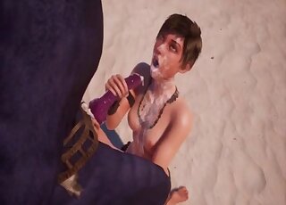 3D Asian bestiality porn video with a nice demon