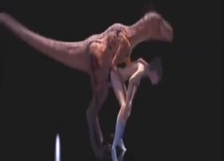 Slutty lady gets ripped apart by a Raptor