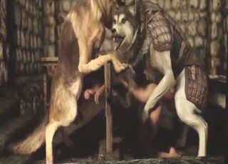 She is happy to struggle and fuck kinky beasts