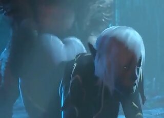 โสเภณีหนาที่น่าทึ่งกำลังถูกสัตว์สามมิติครอบงำ